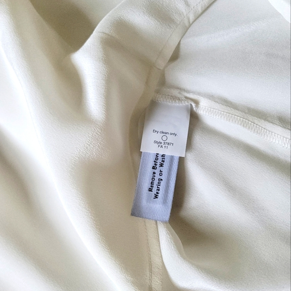 NWT 100% Silk J.Crew Women's Classic Ivory Blythe Blouse, Size 6 - Picture 5 of 11